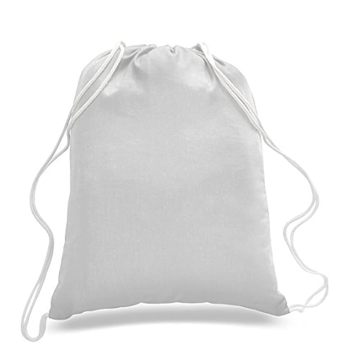 ToteBagFactory 6-Pack Cotton Canvas Drawstring Backpacks: Blank, Plain, Reusable Cloth, 14" W x 18" H