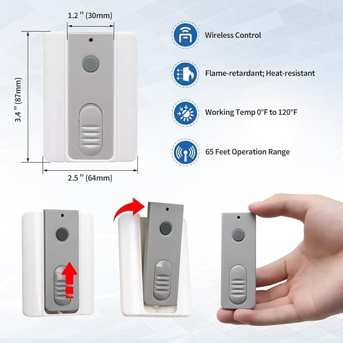 TOPENS TC173 Wireless Push Button for Automatic Swing Sliding Gate Opener Garage Door Opener Surface Mounted Portable Switch Security Gate Operator Accessory