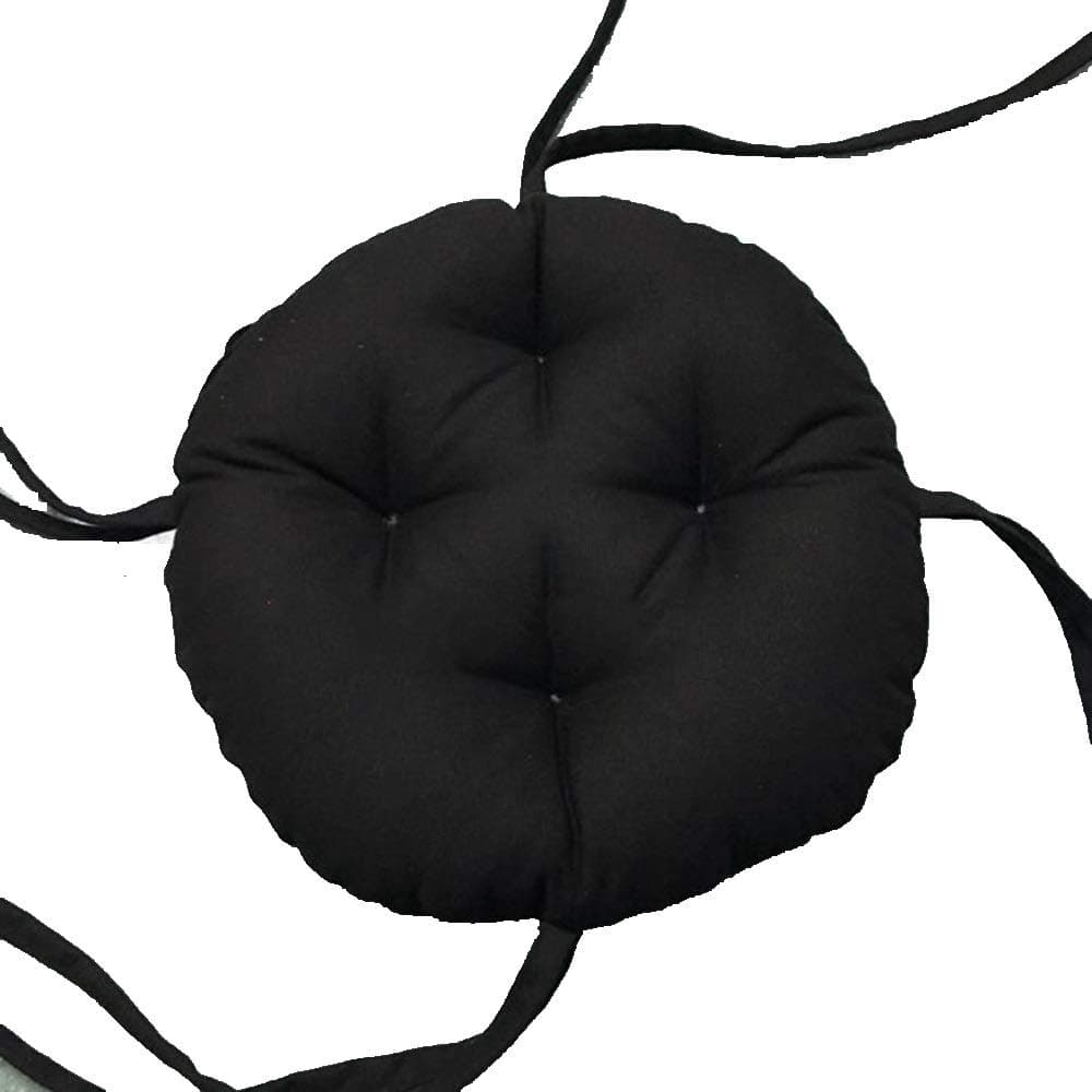 Memory Foam 12 in Stool Cushion with 4 Ties, Polyester & Polyurethane Foam, Country Style, Plush, Washable, Stain Resistant, Cotton Cover, for Round Wooden or Metal Stools