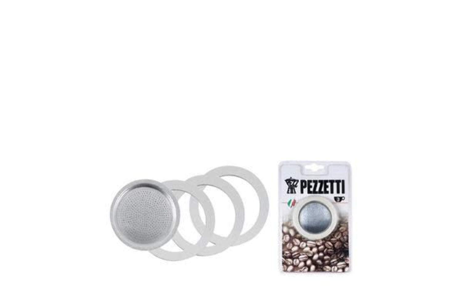 Pezzetti6 Cup Washers and Filter Moka Pot, White