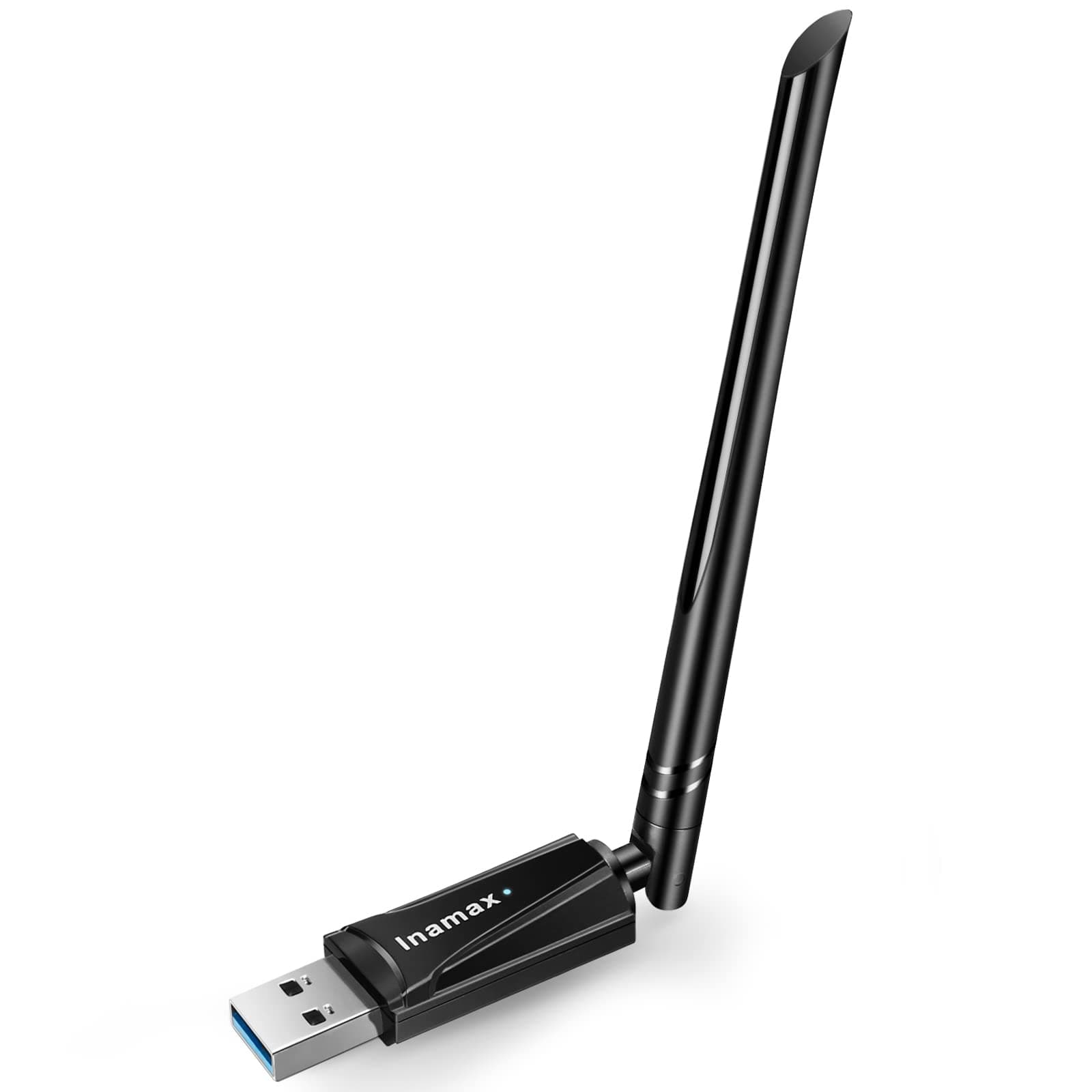 Wireless WiFi Adapter for Desktop PC – Inamax AC1300 Wireless Network Adapter for Laptop with Dual Band 5GHz High Gain 5dBi Antenna, Supports Windows 11, 10, 8.1, 8, 7, and XP, Mac OS 10.9-10.15
