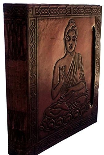 LS Genuine Leather & Handmade Paper Diary Notebook Journal for Personal Use or Gift Size 5x7 (Brown) Antique Handmade Leather Bound Daily Notepad for Men & Women