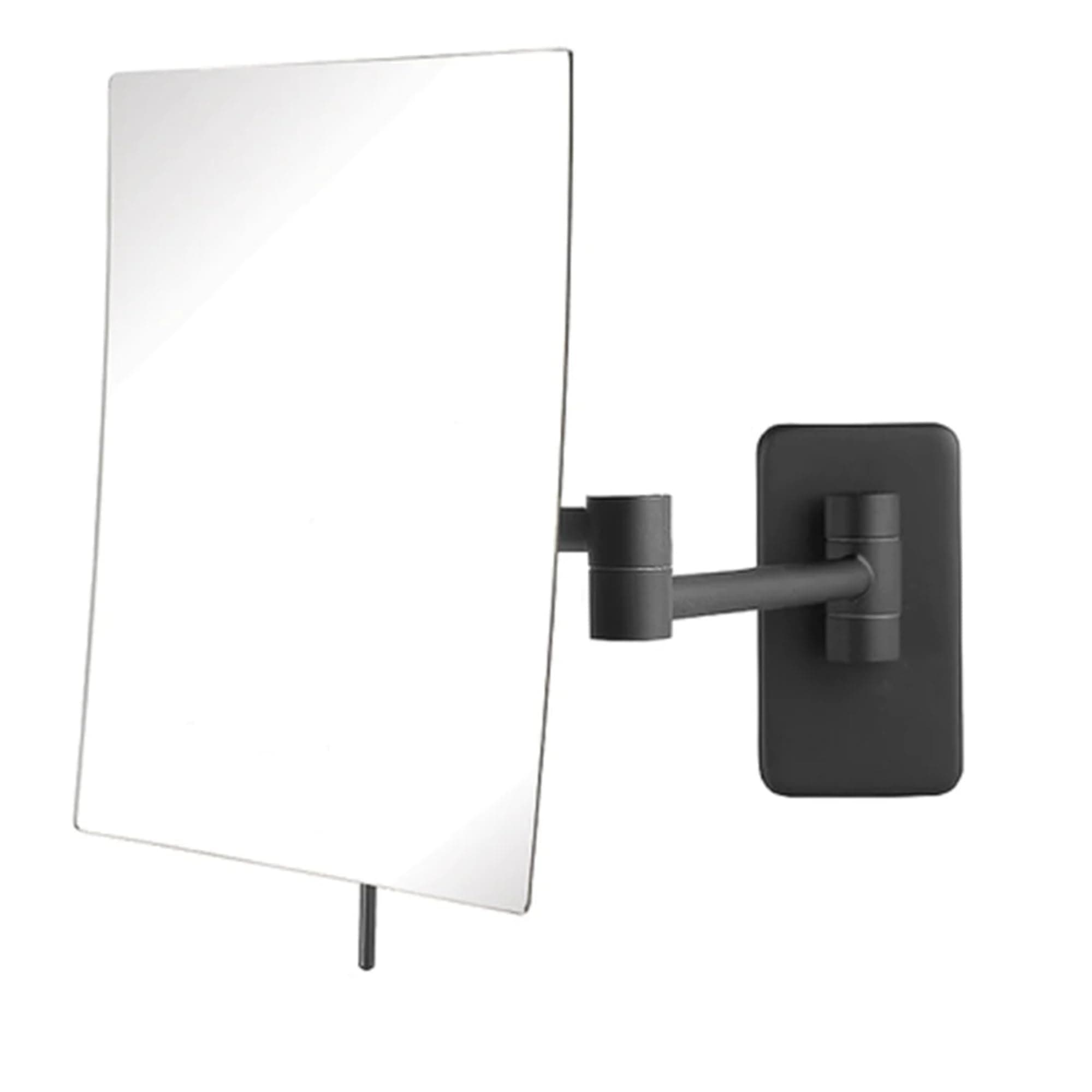 Wall Mount Makeup Mirror with 5X Magnification - 8.75” x 6.5” Rectangular Mirror Extends 14” – Black Finish – Model JP695BK