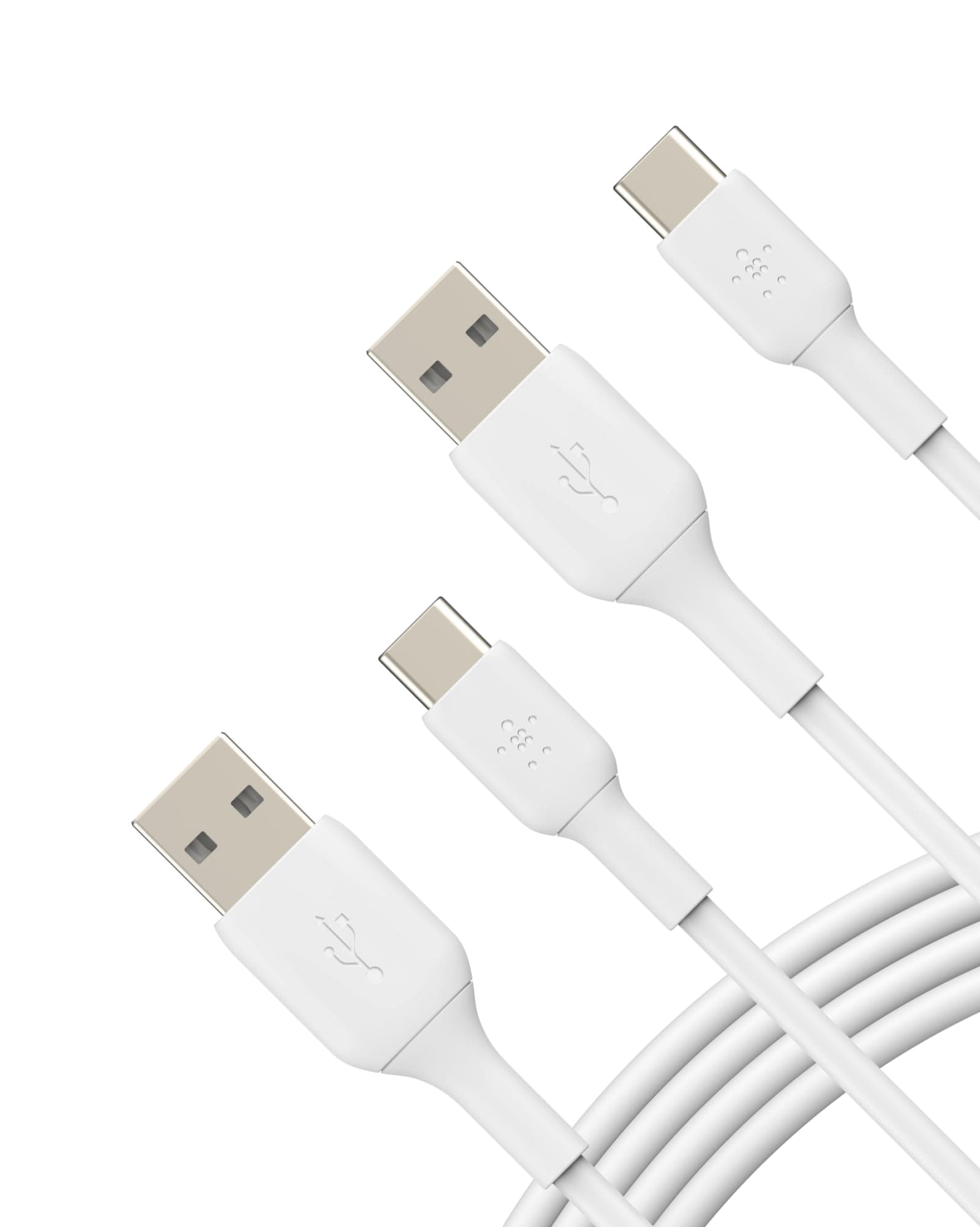 Belkin USB A to USB C Cable 2-Pack, 3.3ft, 15W - Type C Charger, iPhone Charger Cord for iPhone 16 & 15, Galaxy S25, Pixel 9, iPad Pro, Airpods Pro, Switch, CarPlay & More - White
