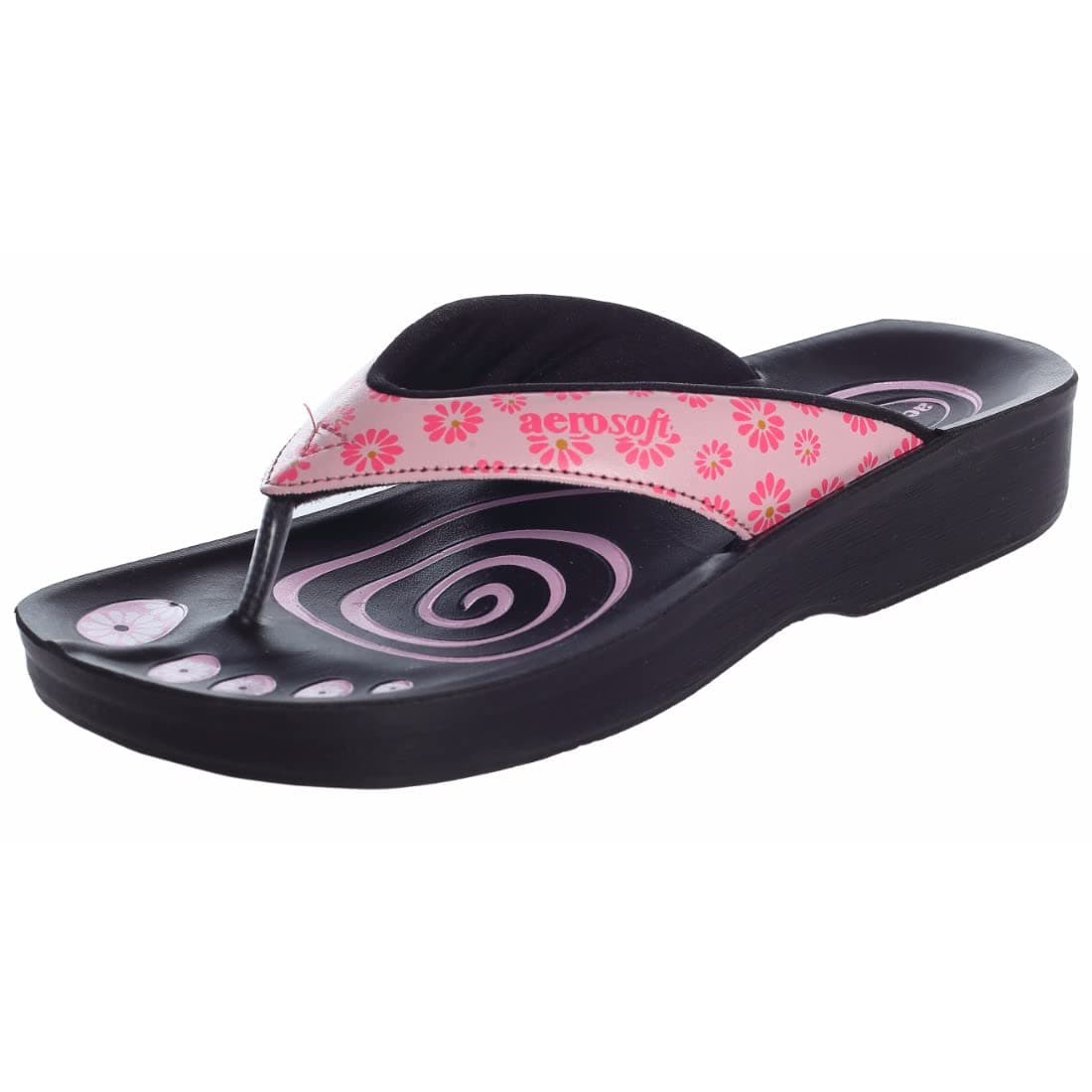 Aerosoft Women's Black Flip-Flops