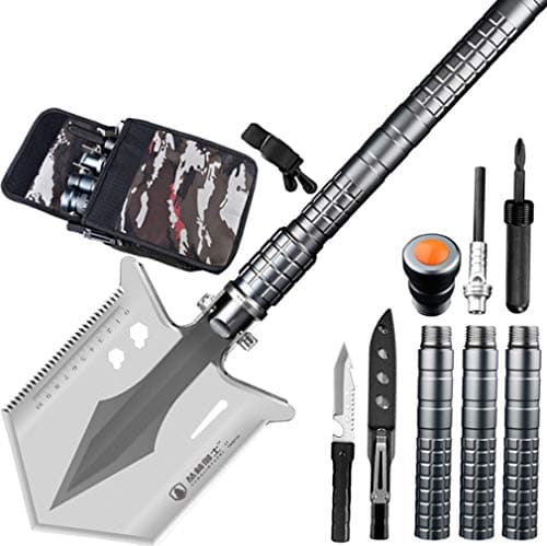 Portable Military Folding Shovel Versatile Multitool Compact Backpacking Tactical Entrenching Tool Survival Tools Board Shovel Bulk Pack Est Gear for Hunting,Camping,Hiking,Fishing,Essential
