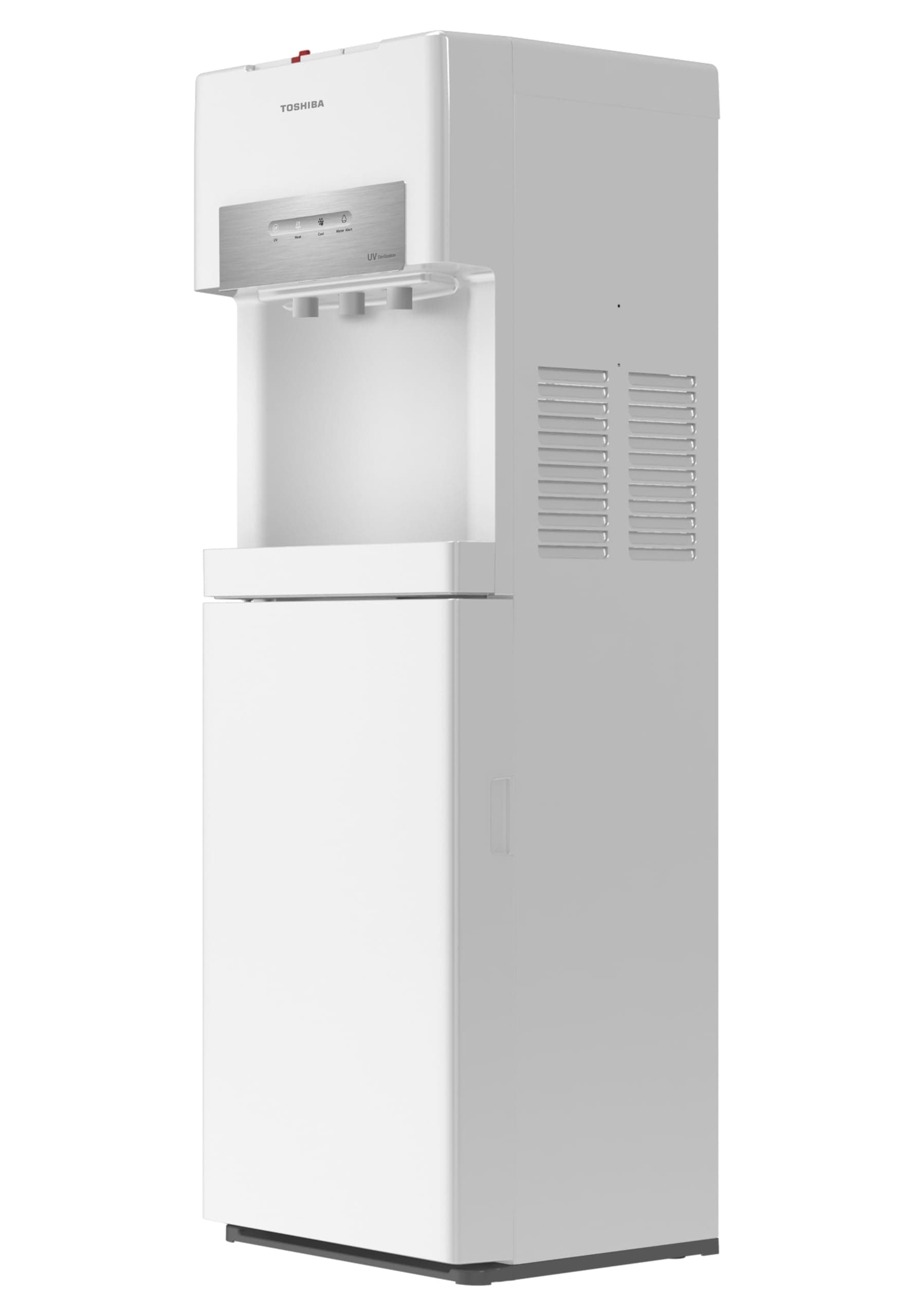 TOSHIBA Bottom Load Water Dispenser, Hot Cold Ambient Temperature, Floor Standing, 3 Taps Push Buttons, with UV light, Child Lock (White)