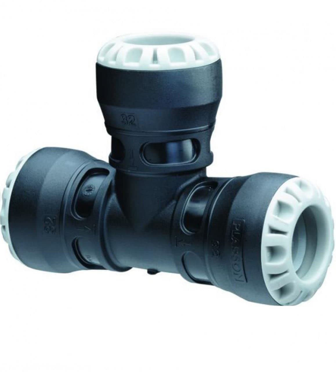 MDPE Pipe Fitting Push-Fit Tee 90 20mm by PlassOne