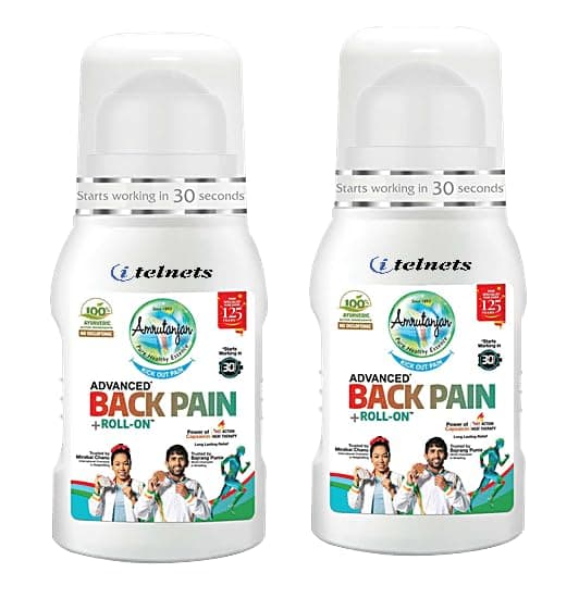 Advanced Back Pain Roll-On, Fast-Acting Relief in 30 Seconds, Pack of 2