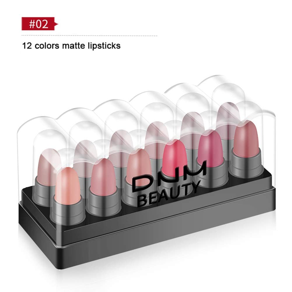 12 Pcs/Sets Mini Lipstick Samples Long Lasting Velvet Matte Satin Lipstick Sets