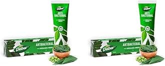 Dabur Neem Organic Toothpaste - 100ml | Antibacterial Natural Oral Care with Neem Extracts | for Fresh Breath & Healthy Teeth | Fluoride-Free Formula Fight Germs and Protect Gums (Pack of 2)