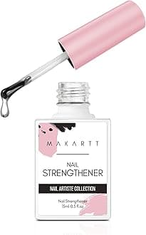 MakarttGel Nail Strengthener Reinforce Polish, Nail Strengthening Repair Polish Nail Hardener for Treating Weak Damaged Peeling Nails Clear Soak Off Gel Lacquer Long Lasting Professional DIY Nail Art