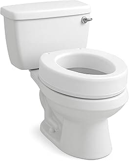 Toilet Seat Riser, Round Raised Toilet Seat Adds 3.5 inches to Toilet Height, for Assistance Bending or Sitting, 300 Pound Weight Capacity