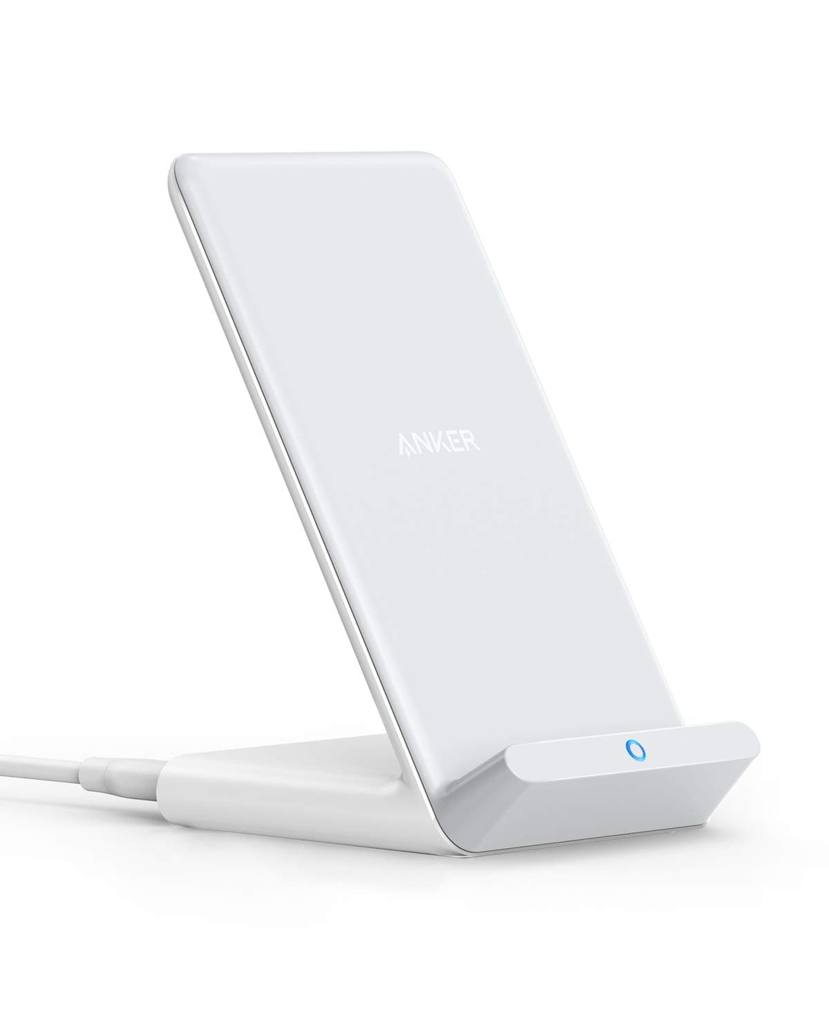 Anker 313 Wireless Charging Stand, Qi-Certified for iPhone 16/16 Pro/16 Pro Max/15/14/13, 10W Fast Charging for Galaxy S23/S22/S21 (No AC Adapter)
