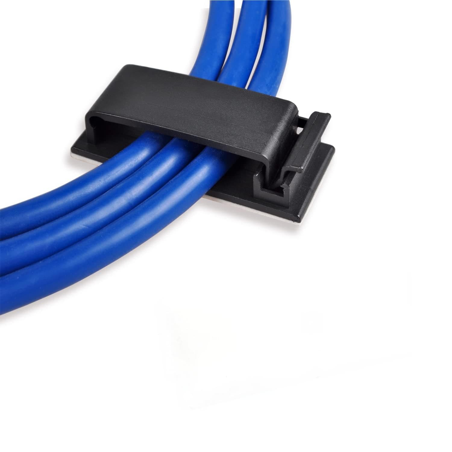 Cable Clips, Ethernet Cable Organizer, Conwork Adhesive Wire Management Clamps, Desktop Cord Holder Hider, Charging Cable Drop Organizer & Management System for TV PC Laptop Home Office [50-Pack]