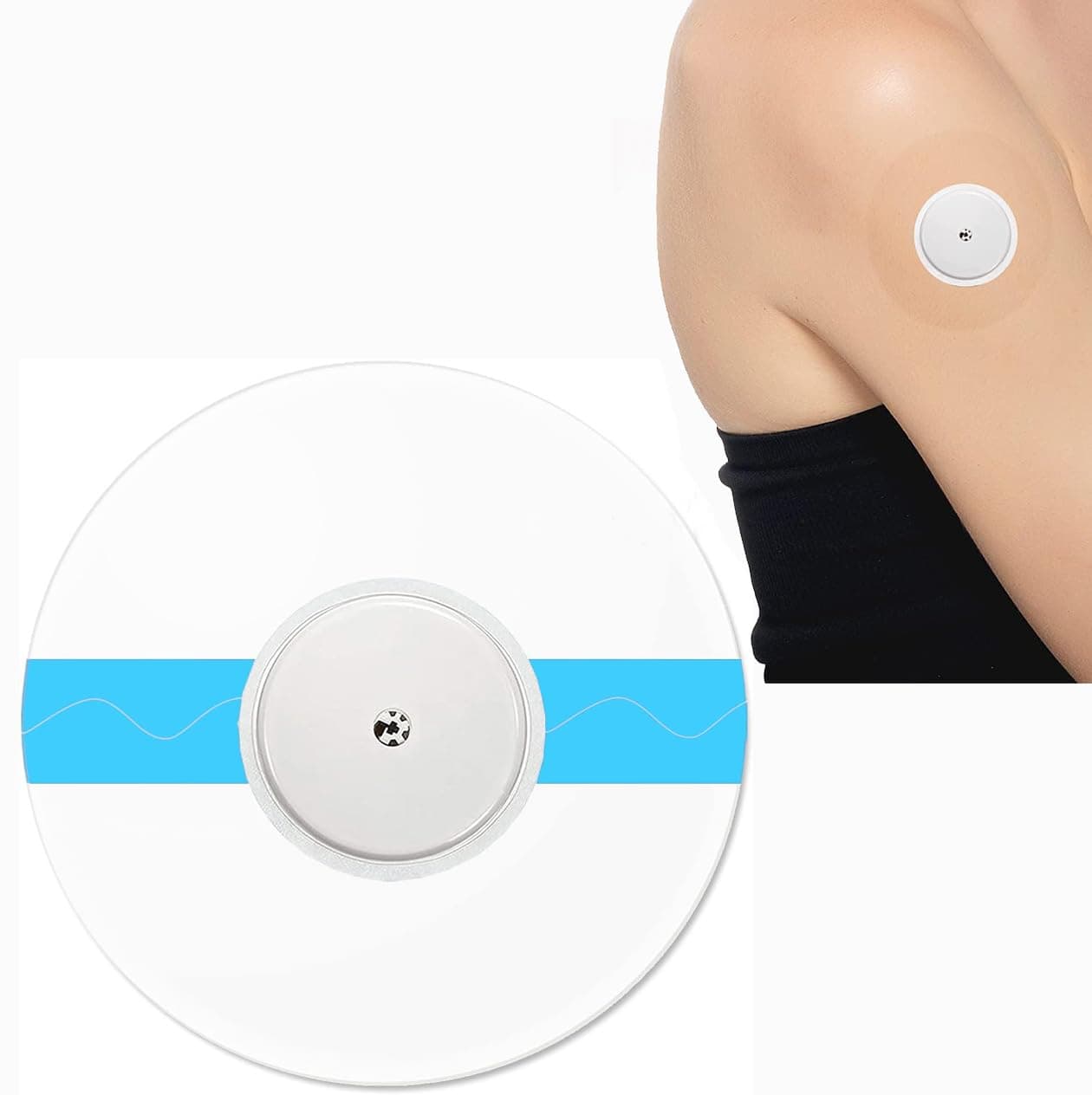 Freestyle Libre 2 Sensor Covers 40 Pack, Latex Free Hypoallergenic Waterproof Adhesive Patch for Libre 2/3 Sensors, CGM Cover Protective Transparent Tape 14 Days Long Stay, No Holes or Adhesives