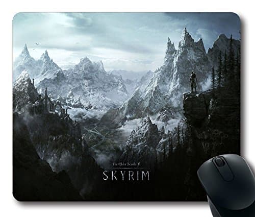 Custom PC game Mouse Pad with Elder Scrolls Skyrim(3) Non-Slip Neoprene Rubber Standard Size 9 Inch(220mm) X 7 Inch(180mm) X 1/8(3mm) Desktop Mousepad Laptop Mousepads Comfortable Computer Mouse Mat