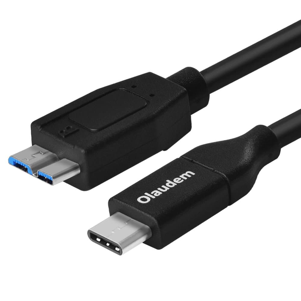 USB 3.1 Gen 2 Super-Speed 10Gbps Type C (USB-C) to Micro-B Cable for Apple MacBook Pro 2016, MacBook 2015 12", Chromebook Pixel, Galaxy S8/S8 Plus, External Hard Drive and More, 3.3Ft, Black