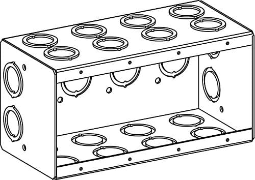 Orbit MB-4 Electric Box, 3 1/2" Deep Masonry w/CKO Knockouts - 4-Gang