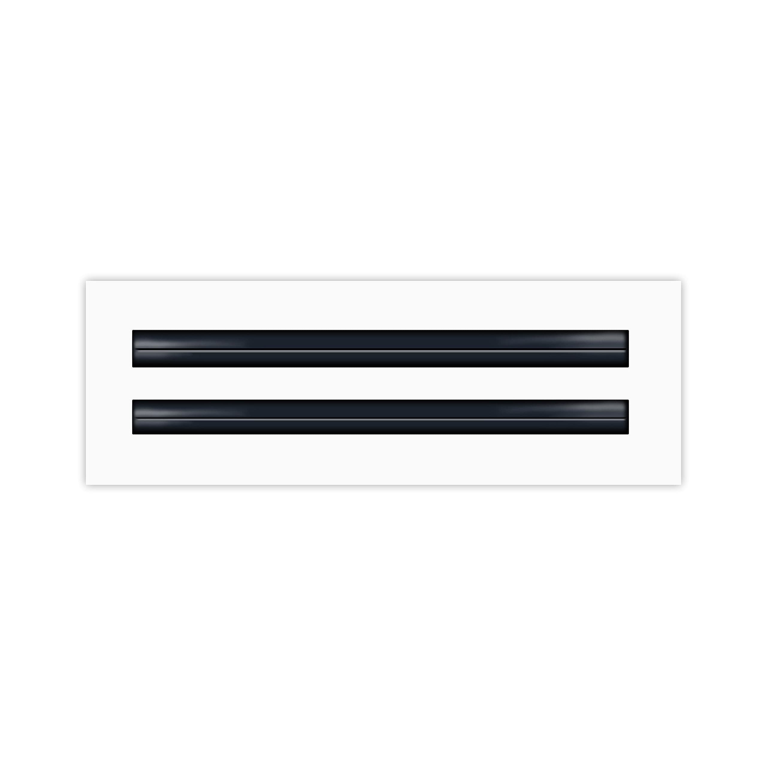 12" Linear Slot Diffuser - (2 Slot) Double Slot - White Decorative Aluminum Air Vent - Heating and Cooling Modern AC Vent Cover for Ceiling, Walls & Floors - Texas Buildmart