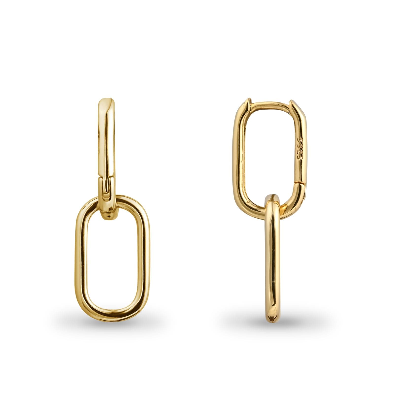 Gold and Silver Double Ring Earrings