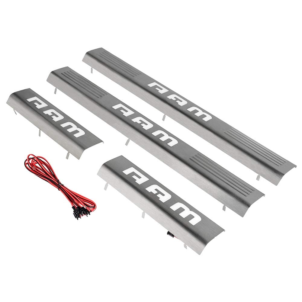 2013-2018 for Dodge Ram 1500 2500 Door Sill Protector LED Car Door Sill Protector External 4 Pcs Scuff Plate Car Door Sill Car Door Sills (led 4 pcs)