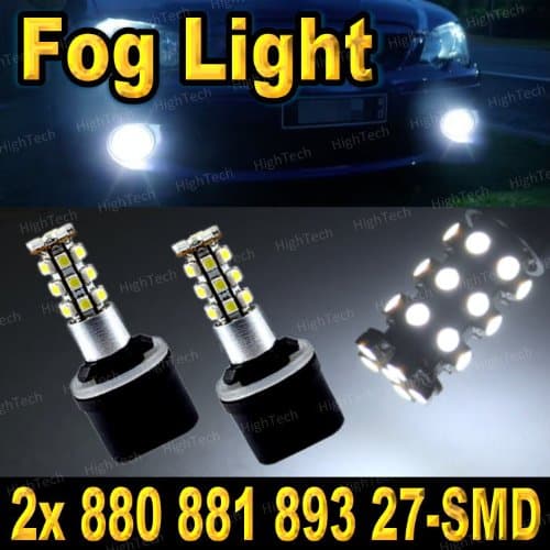 Pair Super White 880 27-SMD LED Headlight Bulbs For Driving Fog Light / Day Time Running Light DRL (Cross Reference: 881 / 886 / 894 / 896 / 898 / 893 / 885 / 890 / 892 / 899 )