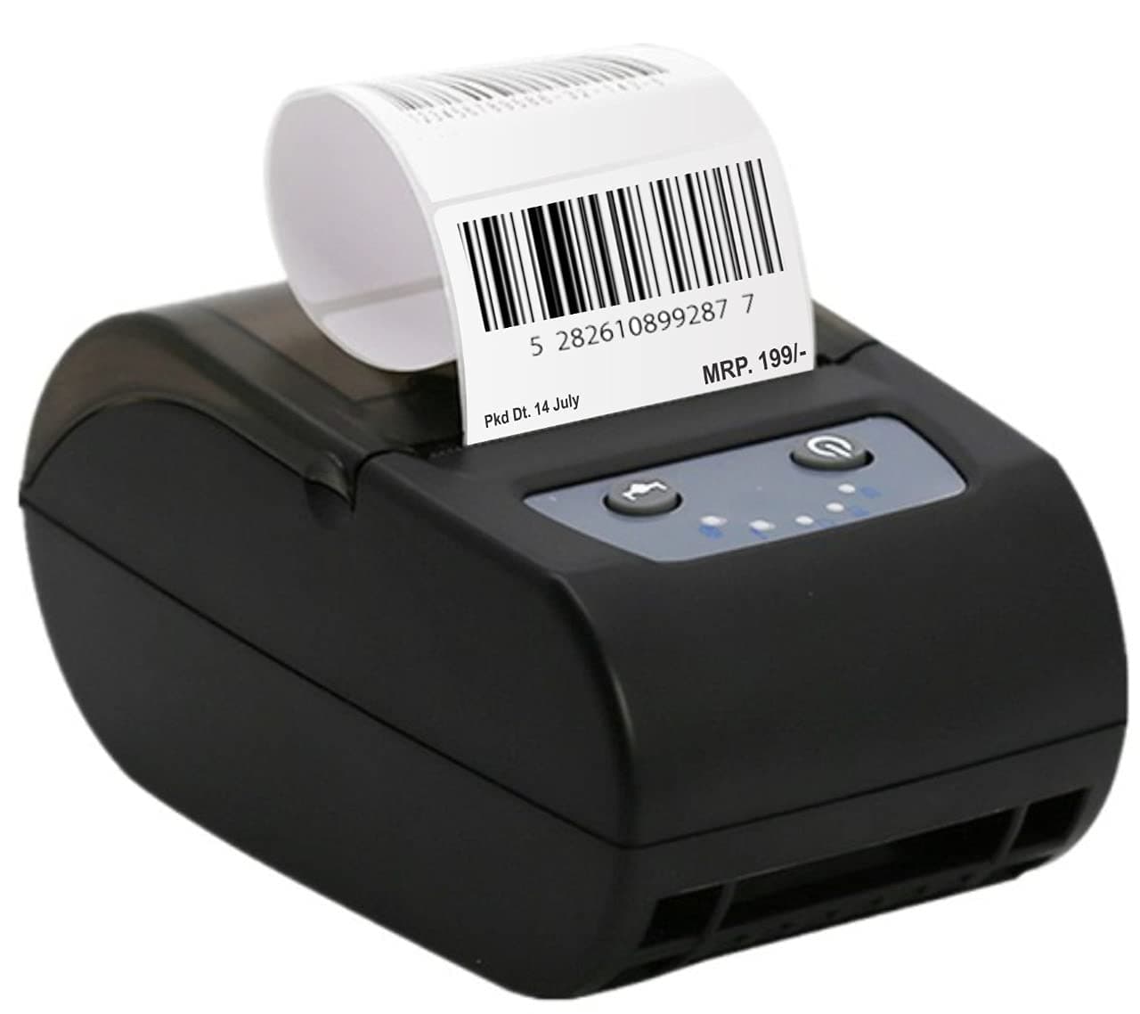 58mm Label Printer (2 in 1) - Thermal Label & Receipt Printer (50x30 Label Combo) Free 250 Labels | Can be Used to Print Product Name Tags Barcode (Colour Black (Without Adapter)