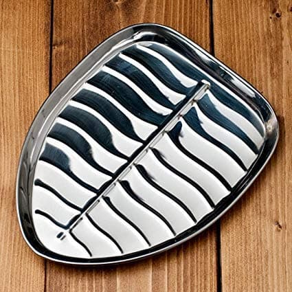Blue Flora Leaf Tray Stainless Steel Size -2