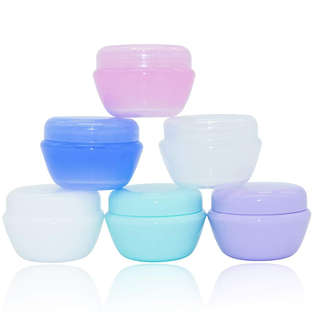 Empty Cosmetic Containers with Lids 20g Plastic Small Refillable Travel Bottle Leak Proof Round Clear Jars Tsa Approved Environmental Perfect for Slime, Samples, Lotion, Creams and More