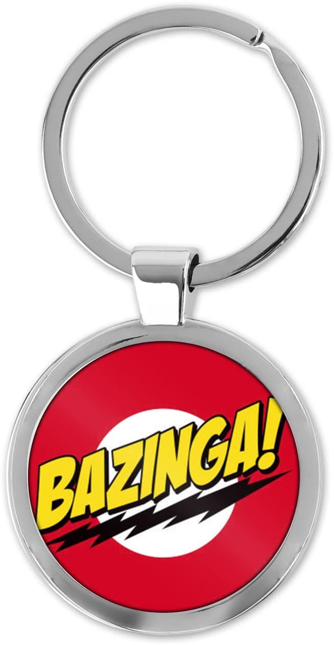 GenericBazinga Logo Round Metal Keyring with Gift Box