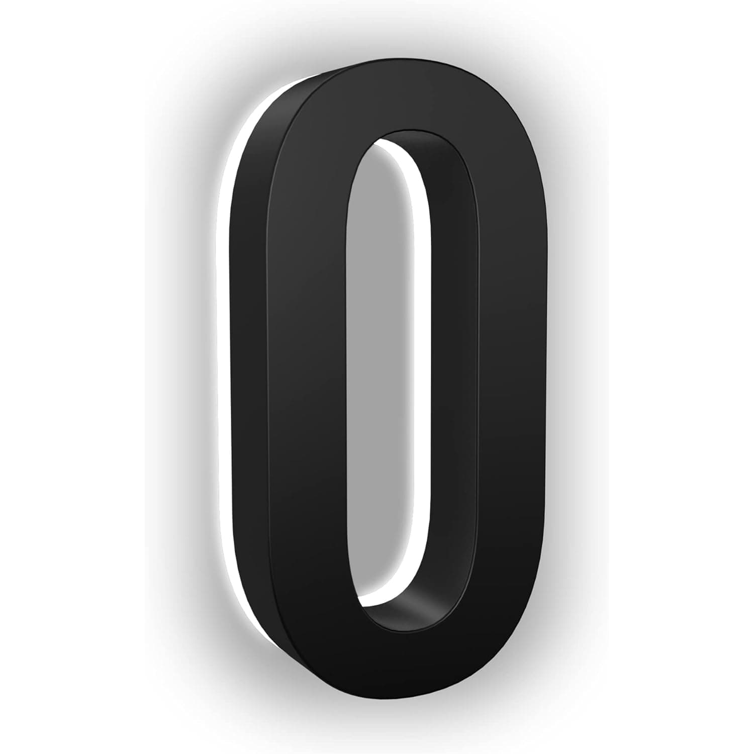 7 Inch LED House Numbers, ABS-Polymer, Premium Quality, Backlit LED 5000K Illuminated Home Address Number, Lighted House Numbers, Modern Address Numbers (0, Black)
