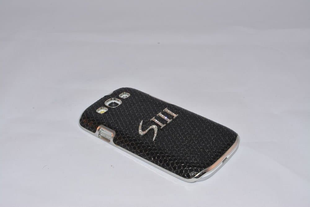 TechCare Raindrop PU Leather Back Cover Case for Samsung Galaxy S3 (Black)