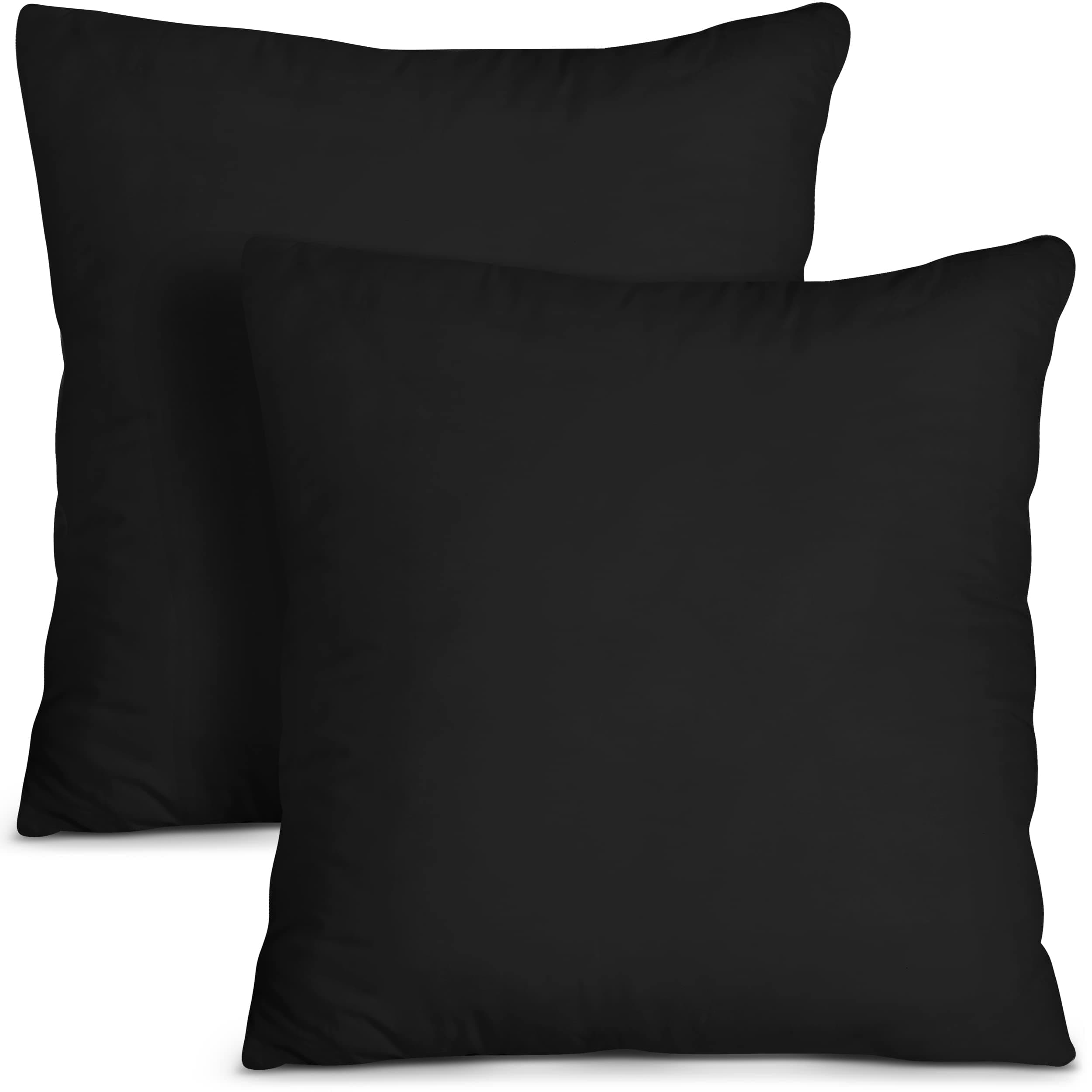 Utopia BeddingThrow Pillows Insert (Pack of 2, Black) - 18 x 18 Inches Bed and Couch Pillows - Indoor Decorative Pillows