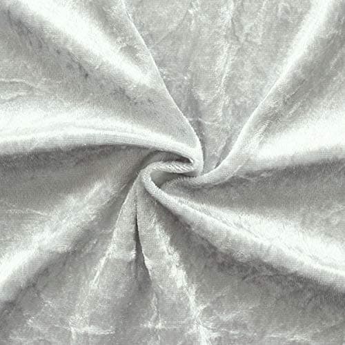 Shah Textiles UK LTD Crushed Velvet Fabric Polyester Composed Textured & Shiny Upholstery Material Suitable for Clothing Furnishing & Home Décor | Silver Grey | Sold by Half Meter, 0.5 Meter