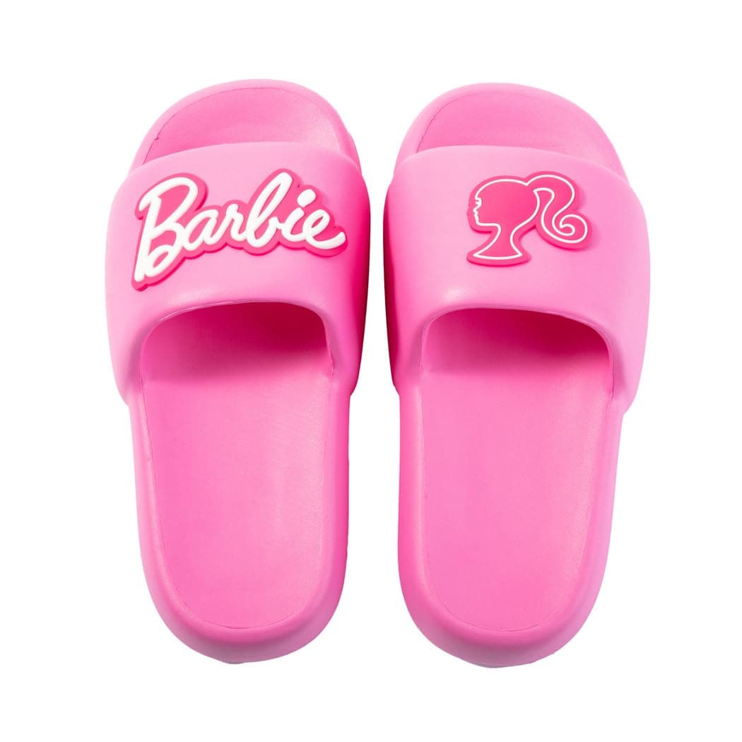 MINISO Barbie Collection Bath Slippers - Kids' House Shoes, Girls' Bathroom Slippers, Pink Barbie Home Footwear