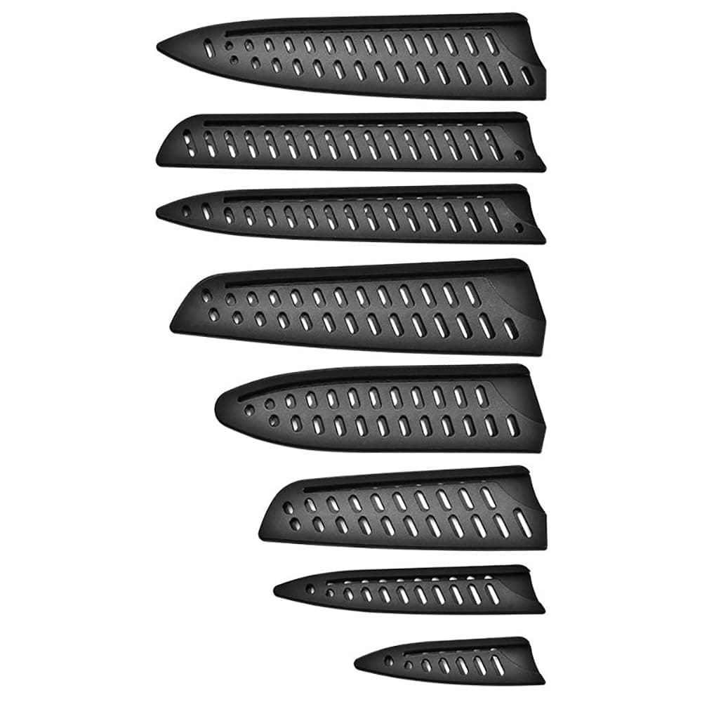 8 Pieces Universal Knife Guards Set, Plastic Kitchen Knife Covers Sleeves Knife Sheath Blade Protector for Paring Utility Santoku Nakiri Cleaver Bread Carving Chef Knife