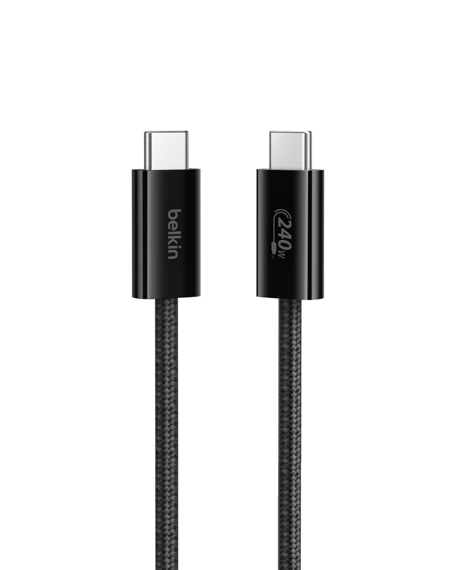 Belkin USB C to USB C Cable, 3.3ft, 240W - Type C Charger, iPhone Charger Cord, Soft, Braided, Flexible for iPhone 16, Galaxy S25, Pixel 9, MacBook, Chromebook, iPad Pro, Switch Steam Deck – Black
