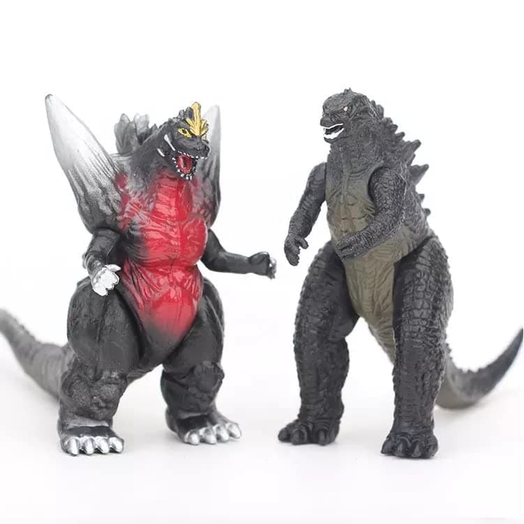 De-Lite™ Action Figures Soft Touch Vinyl Plastic Collectible Model Toys… (SpaceGodzilla & JuniorGodzilla, 2 Pieces Pack, Mini Small Size - 7cm)