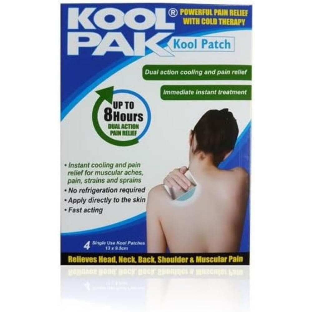 Koolpak Adhesive Dual Action Cold Therapy Kool Patches - Pack of 4