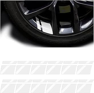 12PCS Car Wheel Rims Decal Stripes, Reflective Vehicle Tire Rim Stickers for 18-21 Inch Wheels, Safety Auto Exterior Hash Stripe Sticker Decoration, Universal for SUV, Truck, RV (White)