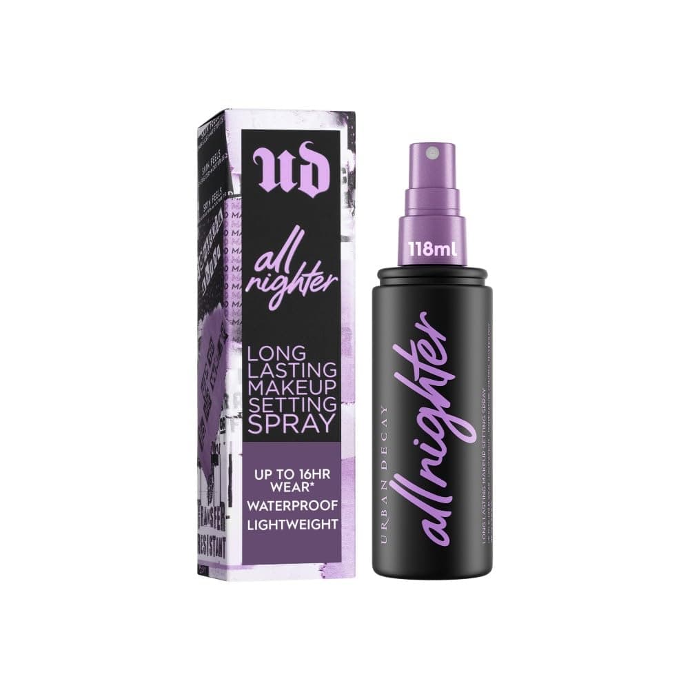 Urban Decay All Nighter Waterproof Makeup Setting Spray - Natural Finish, Smudge-Proof, Transfer-Resistant, Up to 16HR Wear, Cools Skin Temperature, Fine Mist, Controls Shine, Vegan & Oil-free Formula