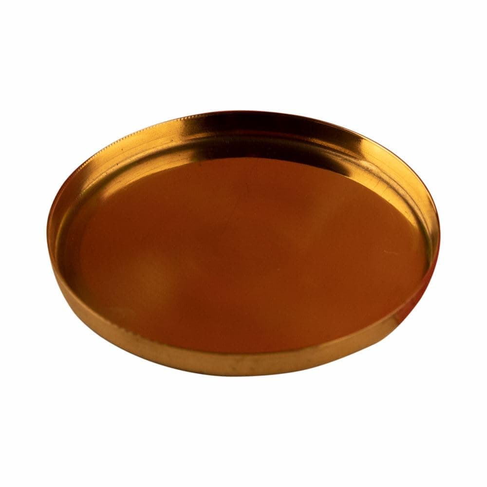 P-TAL Brass Thali 11" Serving Tableware 100% Pure Brass Plate Dinner Thali Ptal Brass Dinnerware for Your Kitchen Set of 1