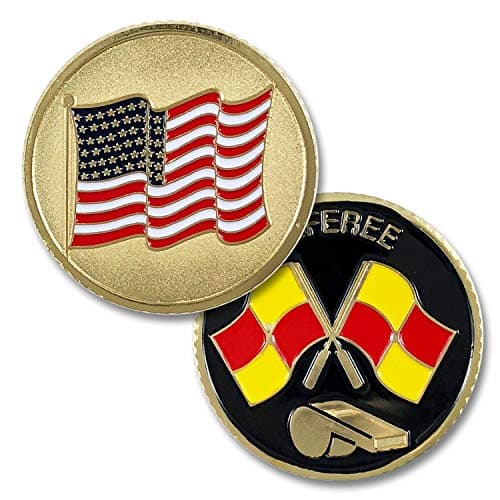 Soccer Referee American Flag Flip Coin