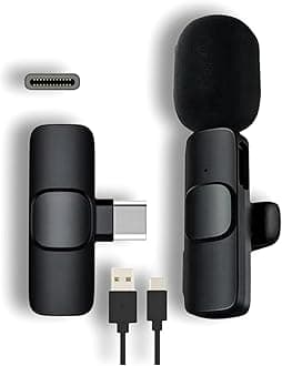 PerfX 4 in 1 K8 Wireless Microphone, Mini Portable Recording Clip Mic with Receiver for All Type-C, Micro U Mobile Phones Camera Laptop for Vlogging YouTube Online Class, Zoom Call(K8)