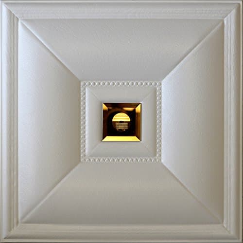 3D Faux Leather wall panel LT-11 White Cognac Mirror. Set of 6 glue up panels (15.75"X15.75" each) will cover ~10 sq.ft., 3D wall art, DIY Headboard, Accent wall, soft 3D wall panels, modern