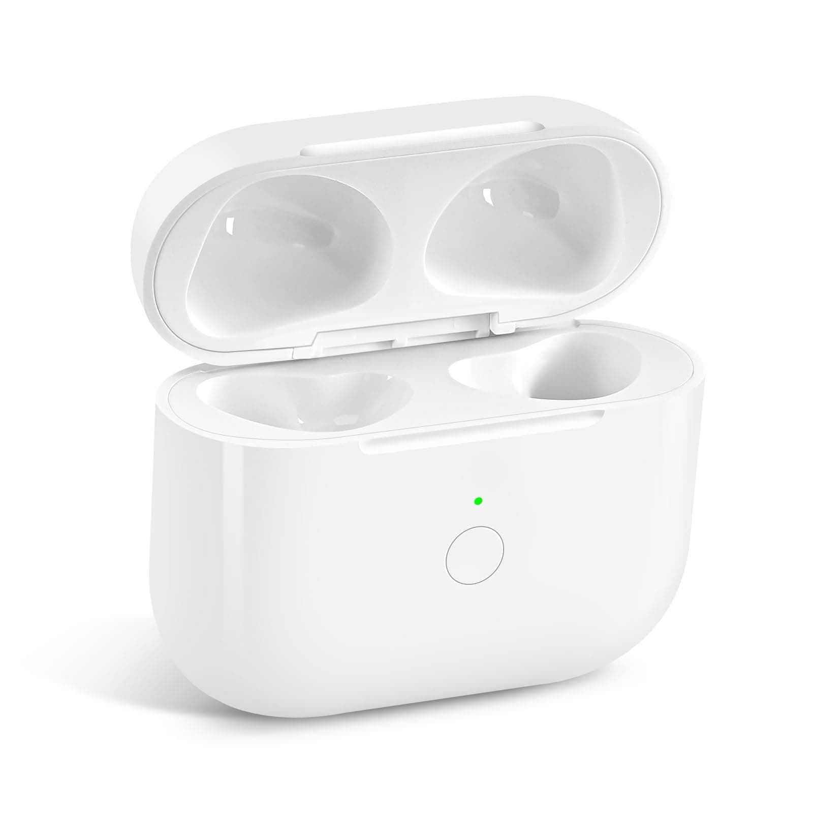 Wireless Charging Case Compatible with AirPod 4th Generation, Air Pod 4 Charger Case Replacement with Bluetooth Pairing Sync Button, White (USB-C Port)