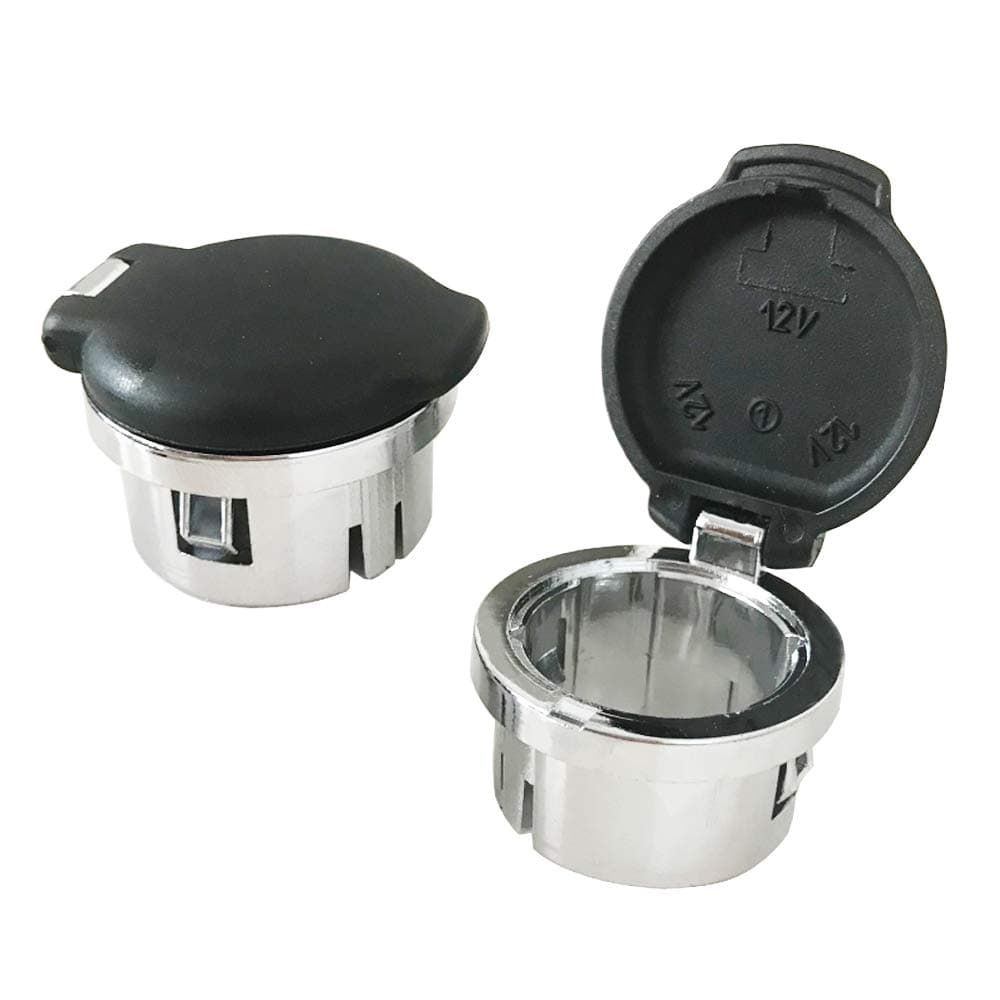 Set of 2 Plug Cover Cap 12V Chrome Replacement Power Outlet Dash Retainer Cigarette Lighter Plug Retainer for Chevrolet Silverado GMC Sierra 1500 2500HD 3500 2007-2013 20983936