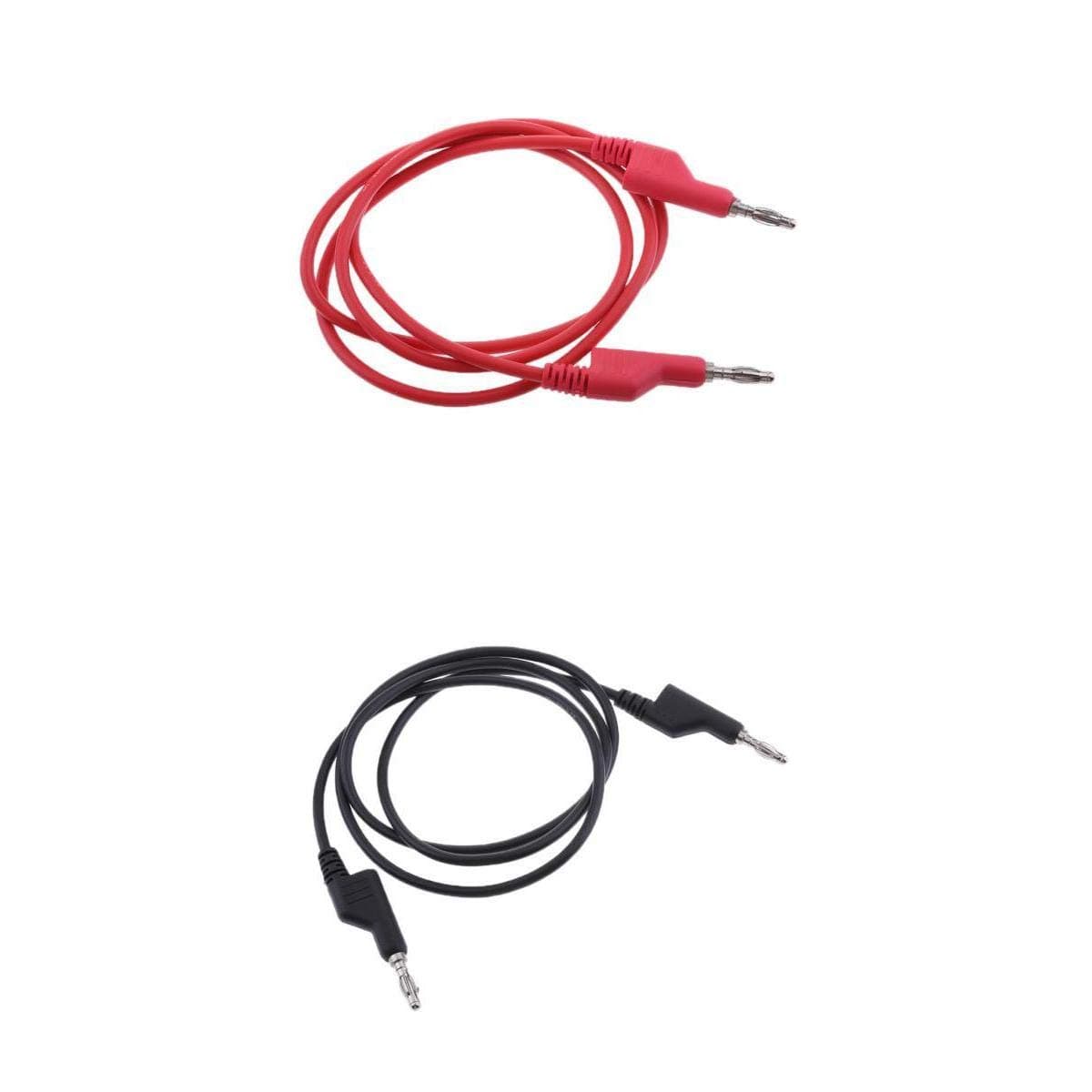 2Pieces 4mm Stackable Banana Plug Wire Soft Silicone Test Cable Lead