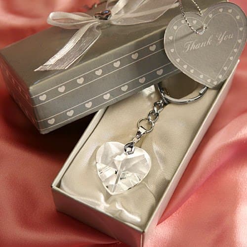 150 Chrome Key Chain With Crystal Heart